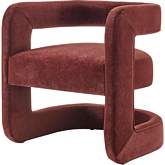 Althea Accent Arm Chair in Maroon Red Velvet